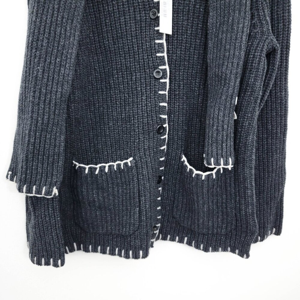 Alex Mill Marylebone Sweater Jacket in Charcoal Medium NWT - Picture 5 of 7